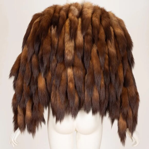 1970s/1980s "The Twenty-Four Collection" Vintage Sable Tail Fur Suede Jacket Sz - Picture 5 of 7